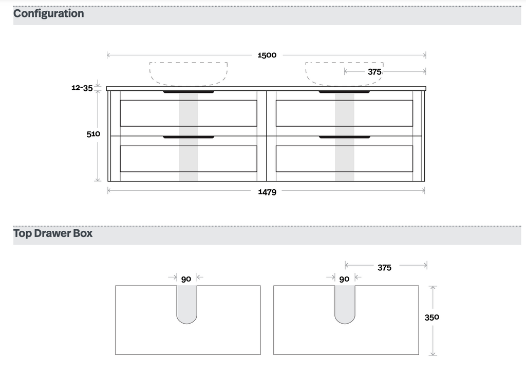 Marquis Pier Wall Hung Vanity - Wellsons