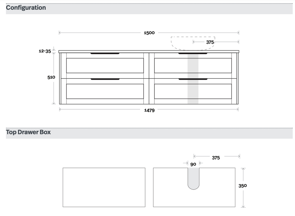 Marquis Pier Wall Hung Vanity - Wellsons