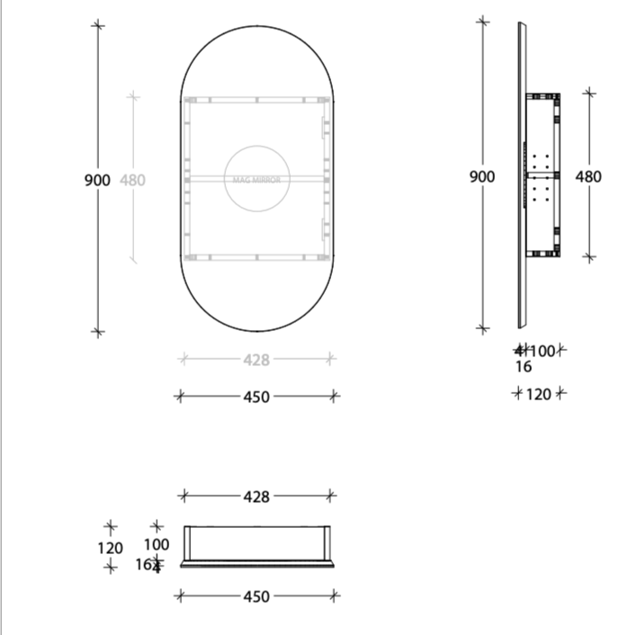 ADP Pill Shaving Cabinet 450mm - Wellsons