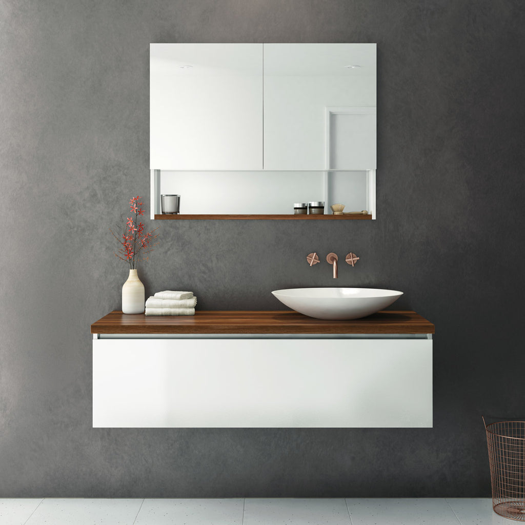 Rifco Platinum Wall Hung Vanity with Solid Timber Top and Basin