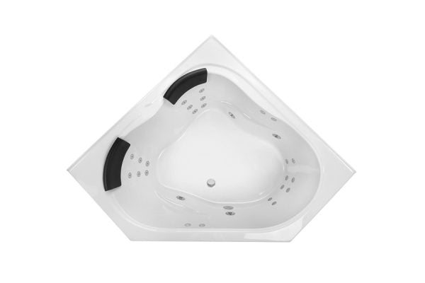 Decina Positano 24 Jet Spa Inset Corner Bath 1490mm - Gloss White
