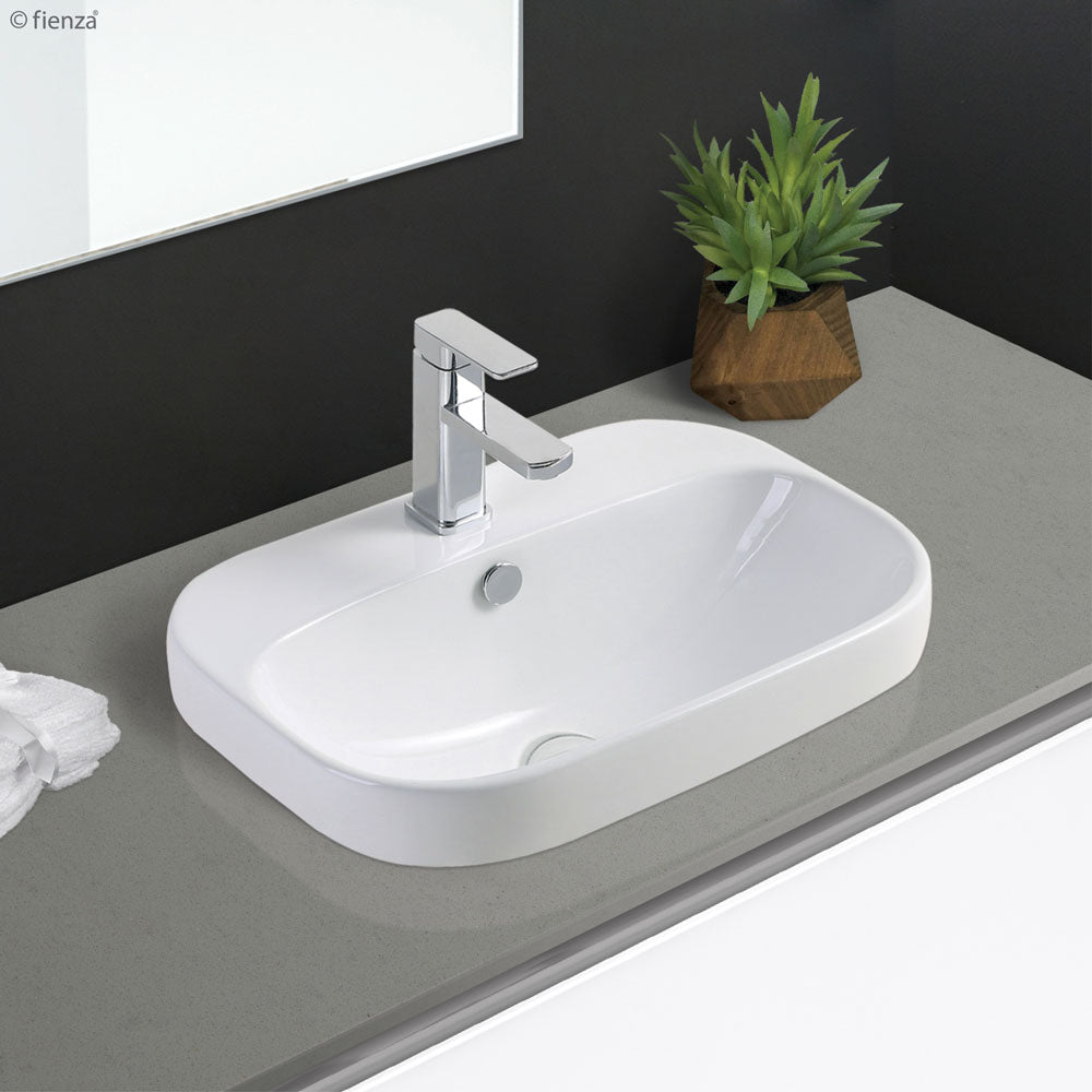 Fienza Parisa Semi-Inset Basin - Gloss White