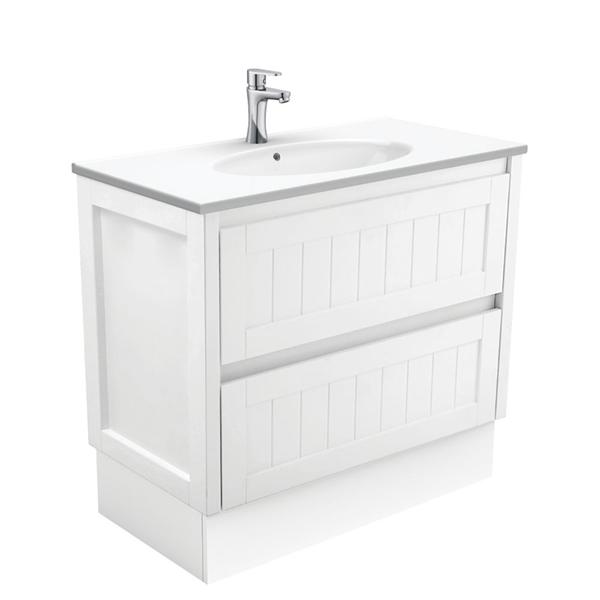 Fienza Rotondo Hampton Vanity with Kickboard 750mm - 1200mm - Satin White - Wellsons