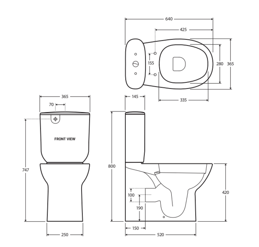 Fienza Rak Morning Back-to-Wall Suite Top Inlet - Wellsons