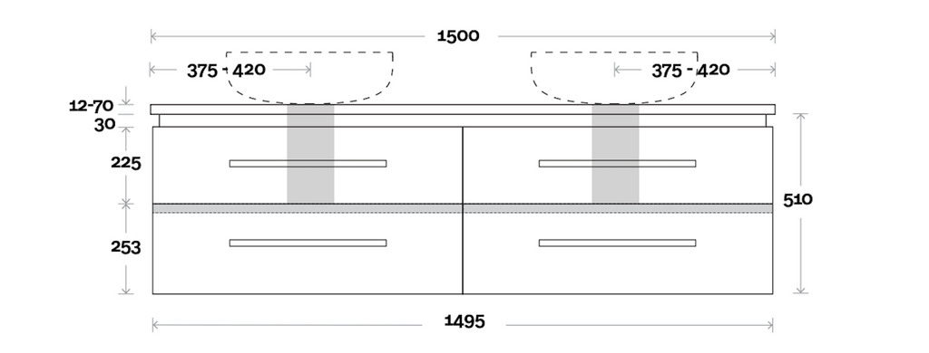 Marquis Riviera Wall Hung Vanity - Wellsons