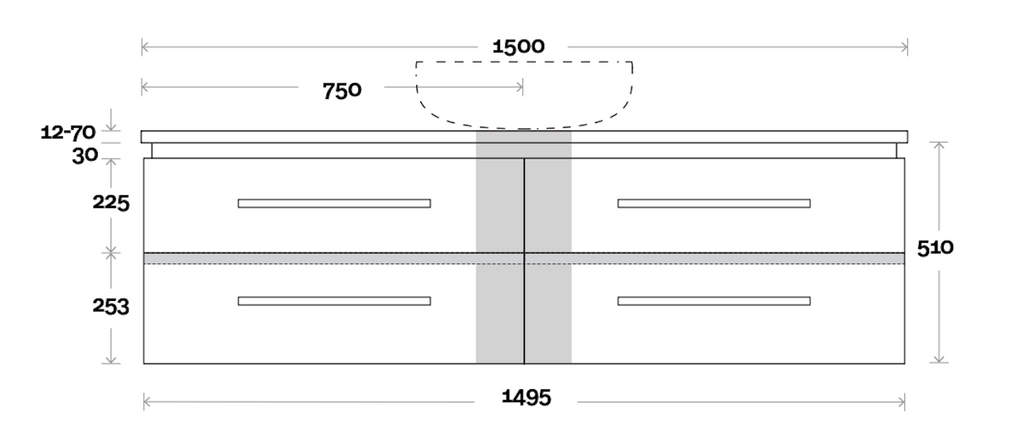 Marquis Riviera Wall Hung Vanity - Wellsons