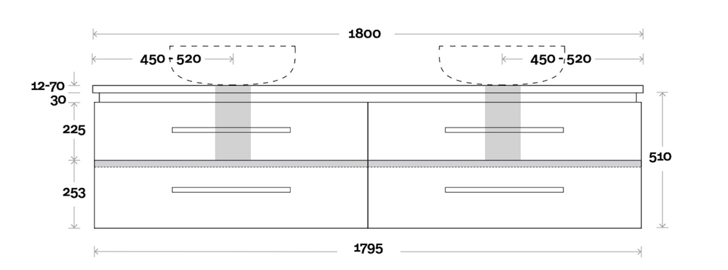 Marquis Riviera Wall Hung Vanity - Wellsons