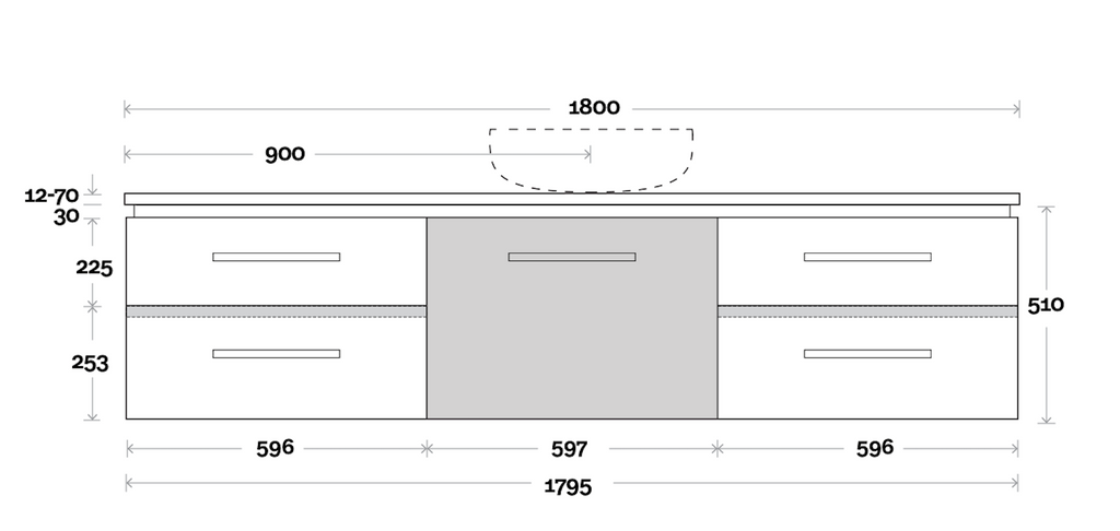 Marquis Riviera Wall Hung Vanity - Wellsons