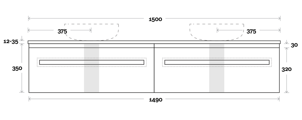 Marquis Rossi Wall Hung Vanity - Wellsons