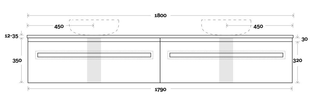 Marquis Rossi Wall Hung Vanity - Wellsons