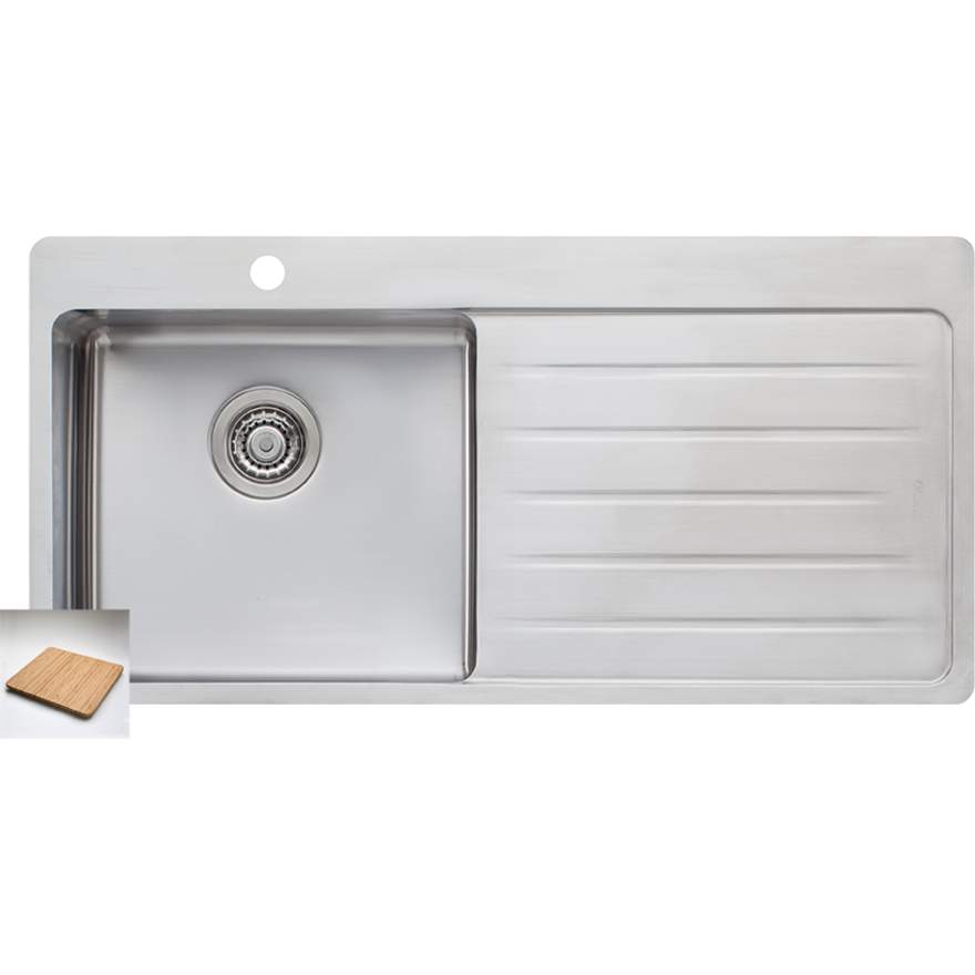 Oliveri Sonetto Single Bowl Topmount Sink With Drainer