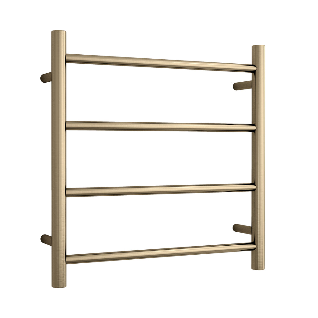Thermogroup 4 Bar Round Ladder Heated Towel Rail - Brushed Brass