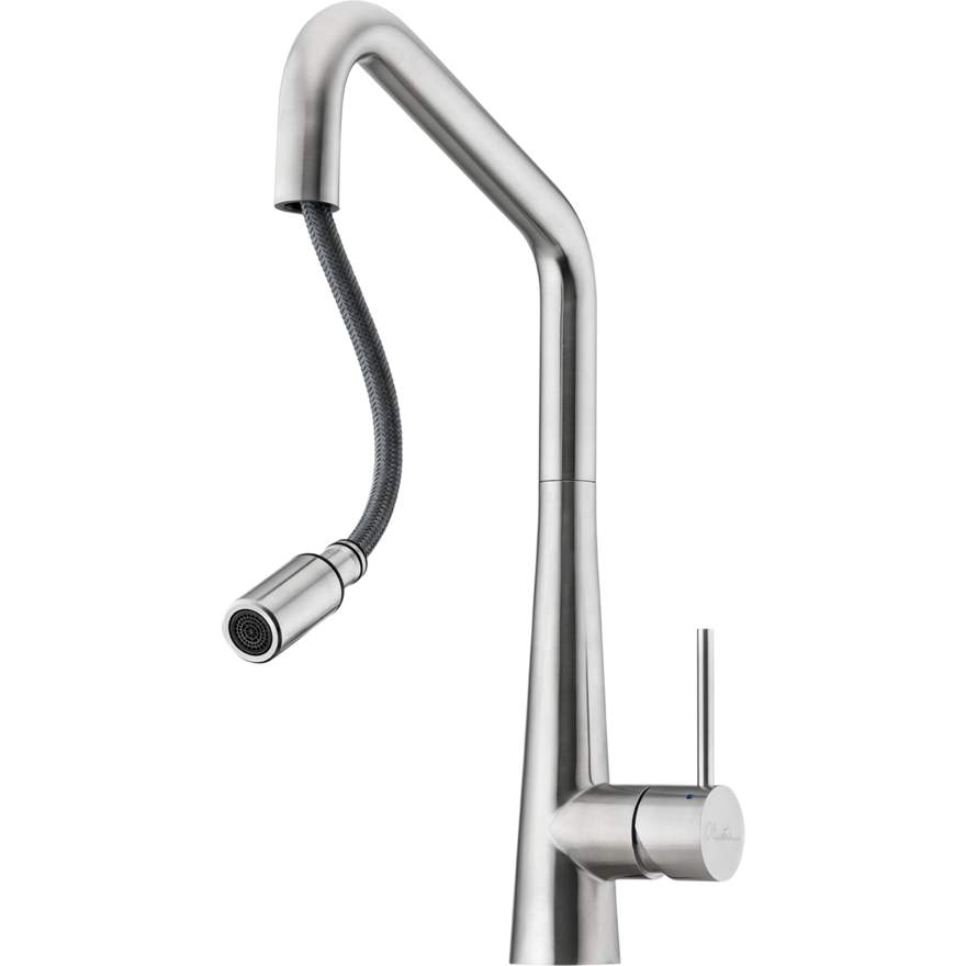 Oliveri Essente Stainless Steel Square Goose Neck Pull Out Mixer