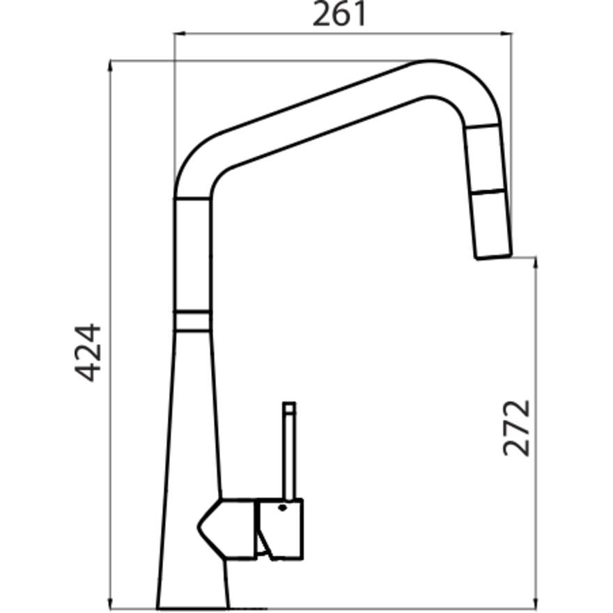 Oliveri Essente Stainless Steel Square Goose Neck Pull Out Mixer