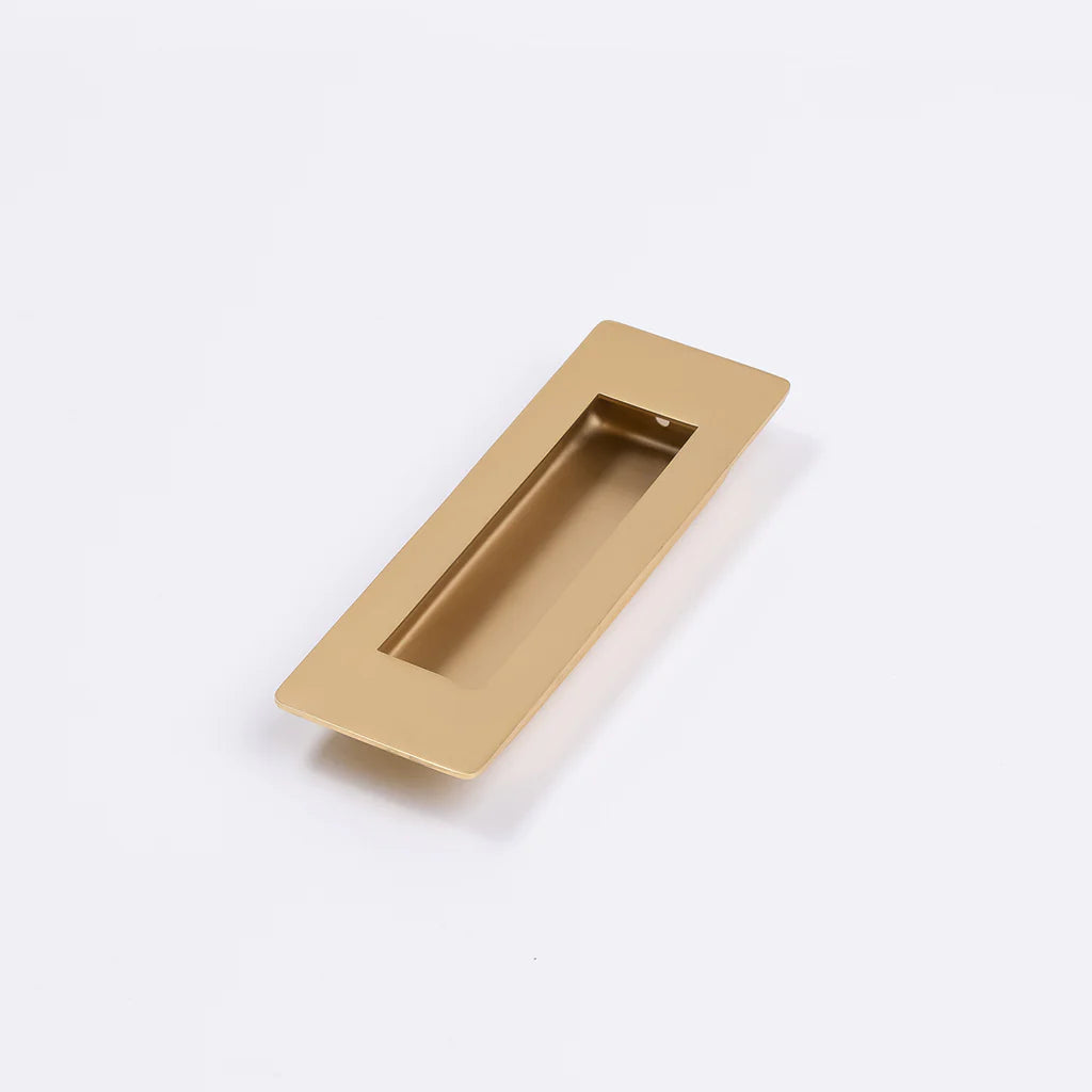 Manovella Sliding Door Flush Pull 150mm x 50mm - Satin Brass
