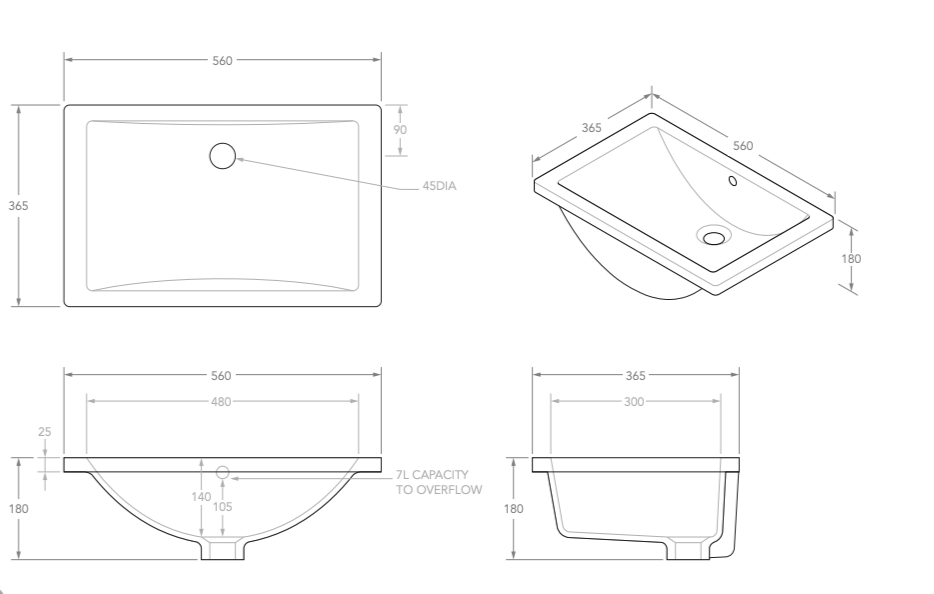 ADP Scoop Under Counter Basin - Gloss White - Wellsons