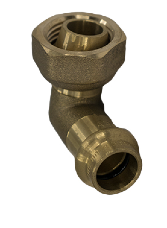 Copper Press Brass Loose Nut Female Elbow Gas 15MM X 1/2" BSP - Wellsons