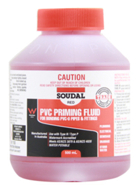 Soudal PVC Priming Fluid Red 250ml - Wellsons