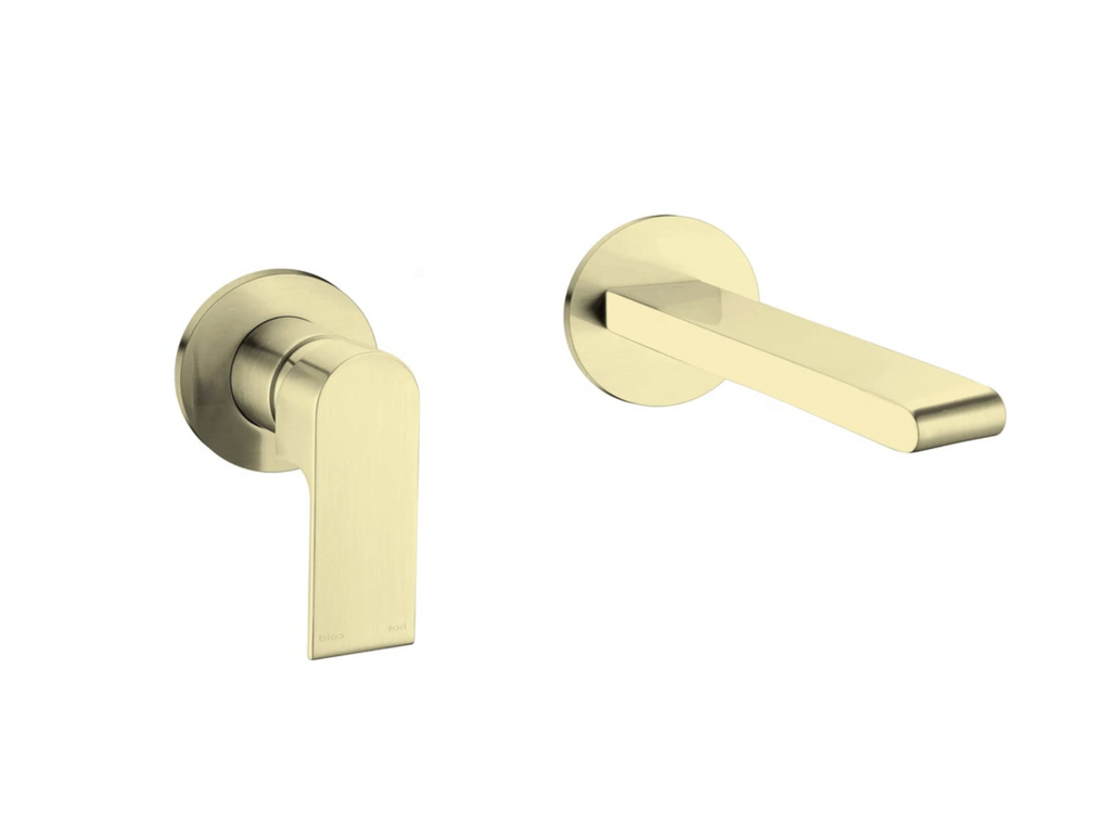 Nero Bianca Wall Mixer 200mm Spout (Separate Backplates) - Brushed Gold - Wellsons