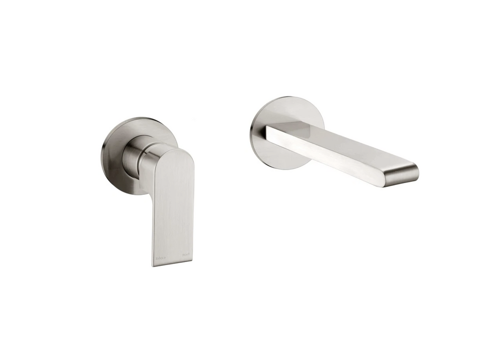 Nero Bianca Wall Mixer 200mm Spout (Separate Backplates) - Brushed Nickel - Wellsons