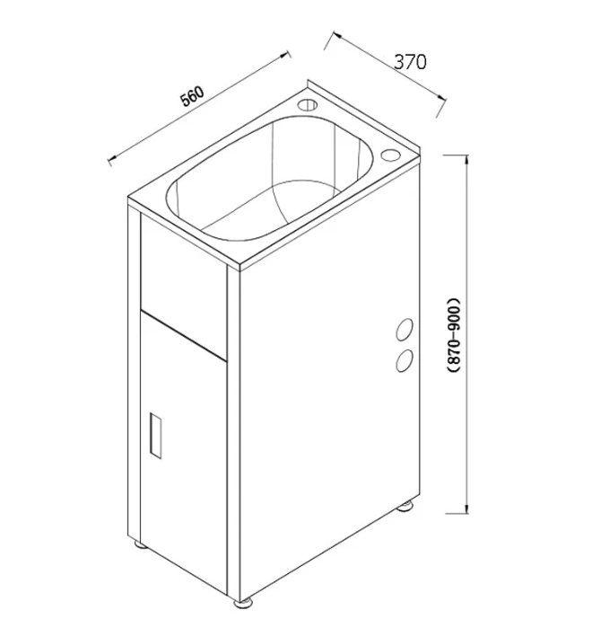 Badundküche Traditionell 30 Litre Compact Laundry Unit and Cabinet - Gloss White - Wellsons