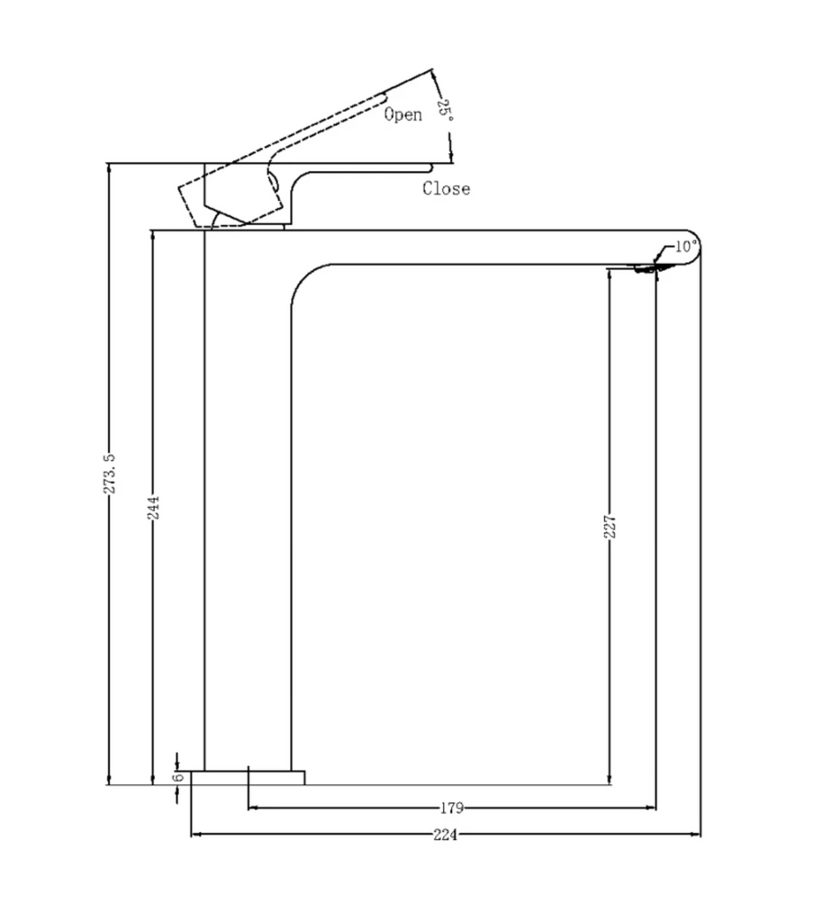 Nero Bianca Tall Basin Mixer - Brushed Gold - Wellsons