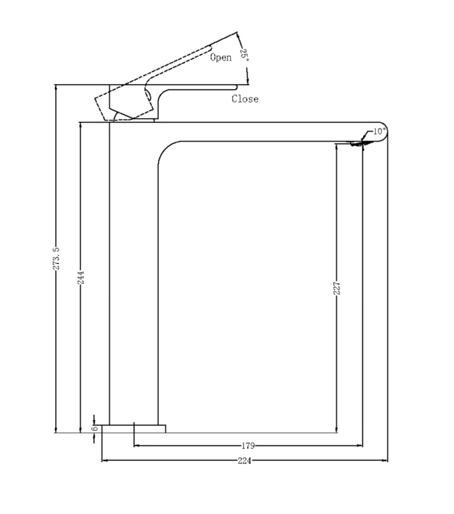 Nero Bianca Tall Basin Mixer - Brushed Nickel - Wellsons
