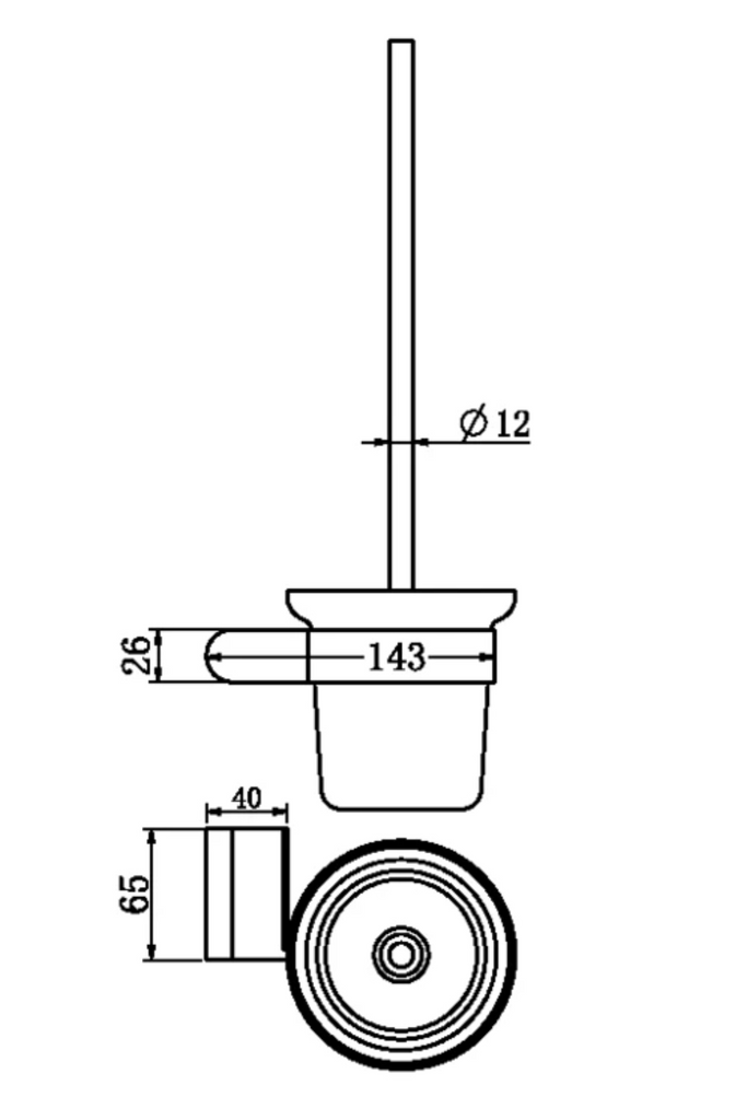 Nero Bianca Toilet Brush Holder - Brushed Gold - Wellsons