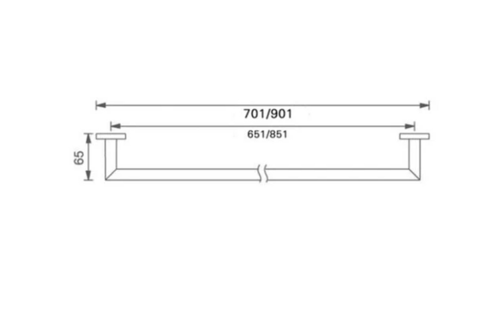 Nero Dolce Single Towel Rail 700mm - Chrome - Wellsons