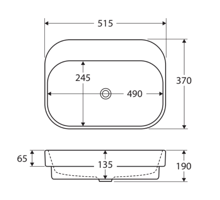Fienza Parisa Semi-Inset Basin - Gloss White