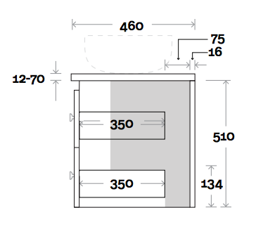 Marquis Riviera Wall Hung Vanity - Wellsons