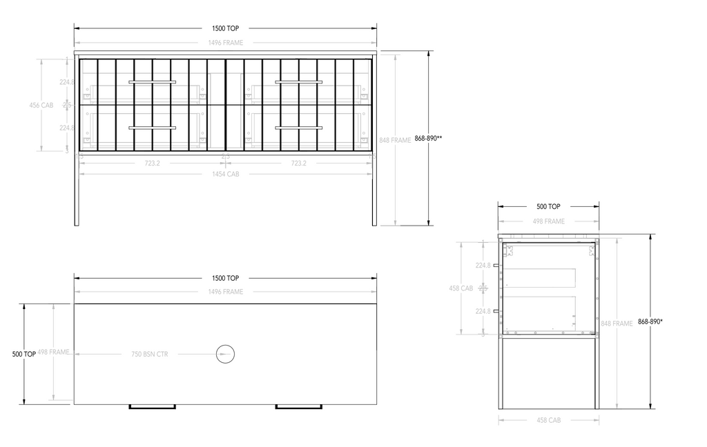 ADP Ivy All-Drawer Floor Standing Vanity