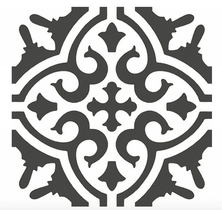 Botania Black Matt Encaustic Look Tile