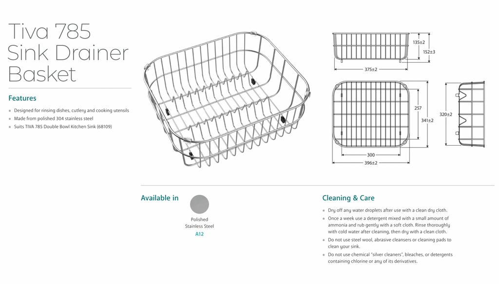 Fienza Tiva Sink Drainer Basket