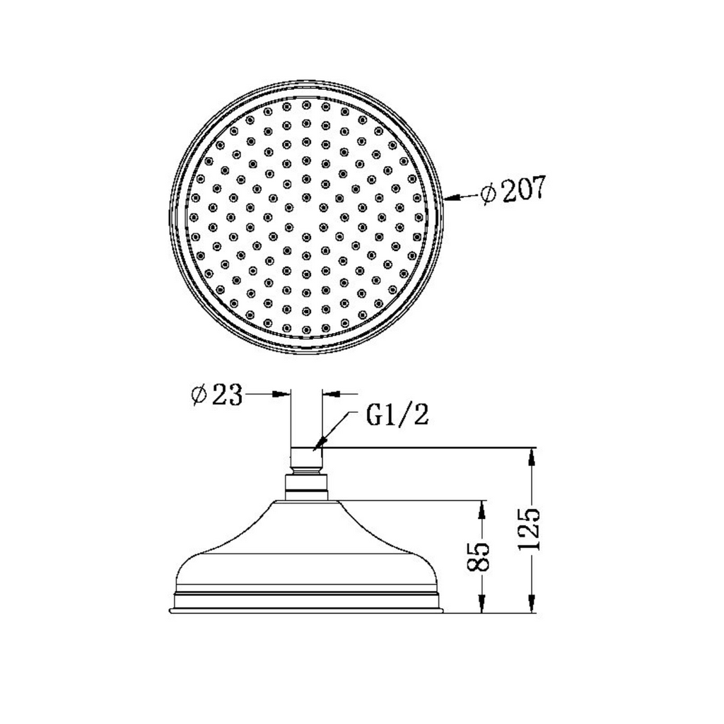 Nero York 200mm Shower Head - Matte Black