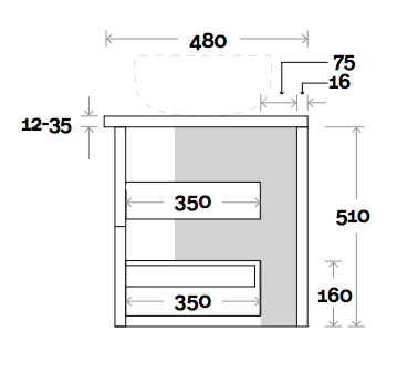Marquis Gold Wall Hung Vanity - Wellsons