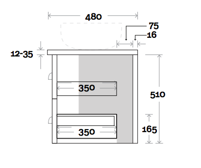 Marquis Chateau Wall Hung Vanity - Wellsons