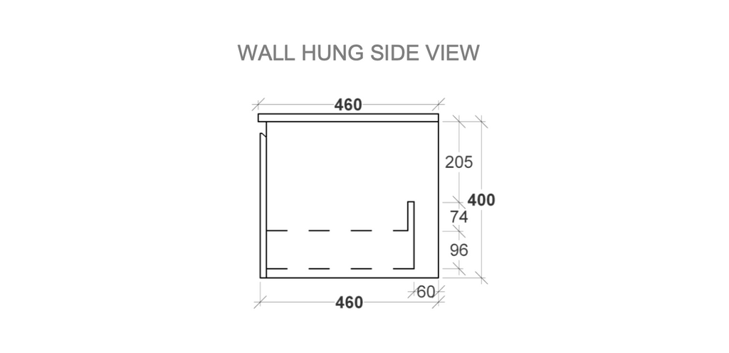Rifco Zenith Wall Hung Vanity with Caesarstone Top & Basin