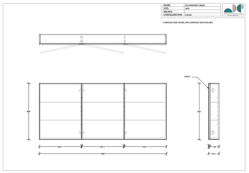 ADP Gloss Silk Shaving Cabinet - Wellsons