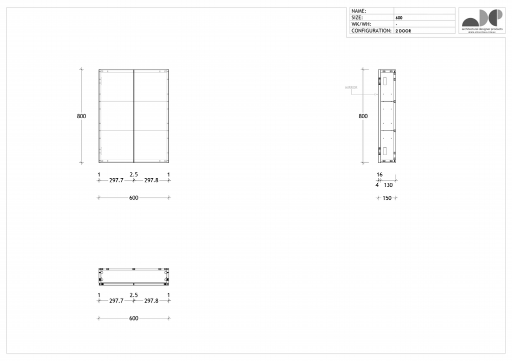ADP Gloss Silk Shaving Cabinet - Wellsons