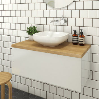 Rifco Sleek Vanity with Solid Timber Top & Basin Single Draw
