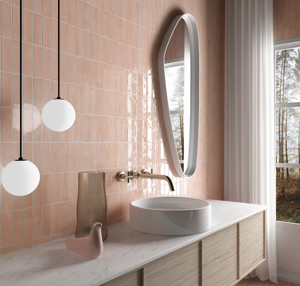 Soho Pink Gloss Subway Tile