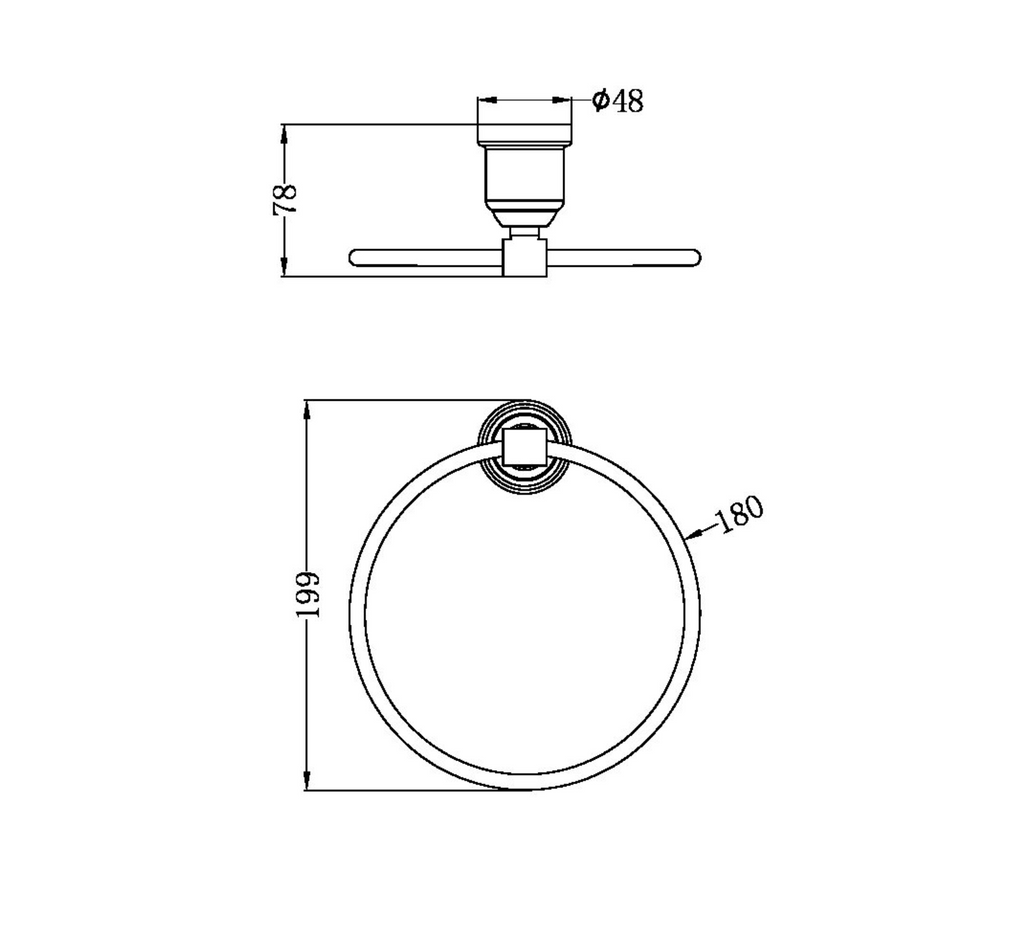 Nero York Towel Ring - Aged Brass
