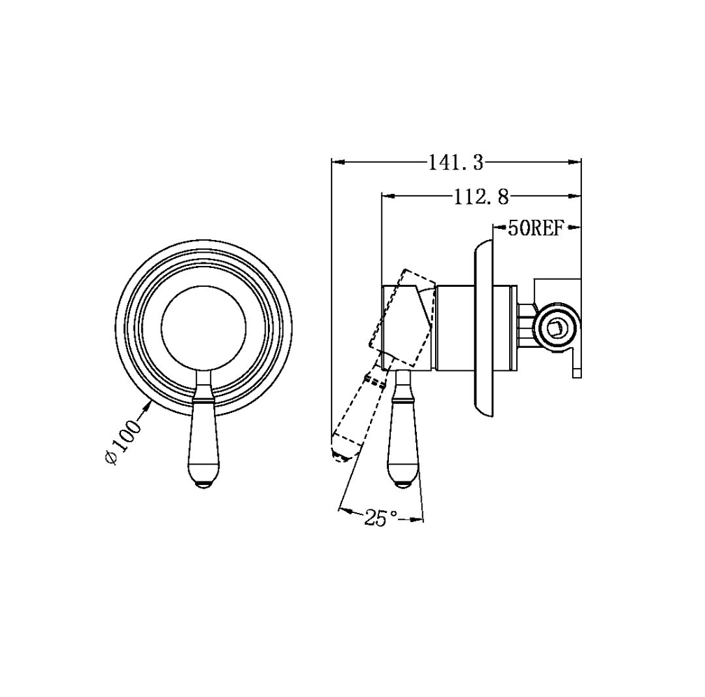 Nero York Shower Mixer With Lever - Chrome
