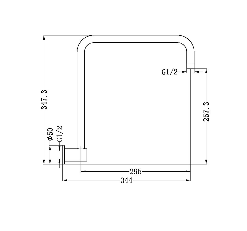 Nero Round Swivel Shower Arm - Gunmetal Grey