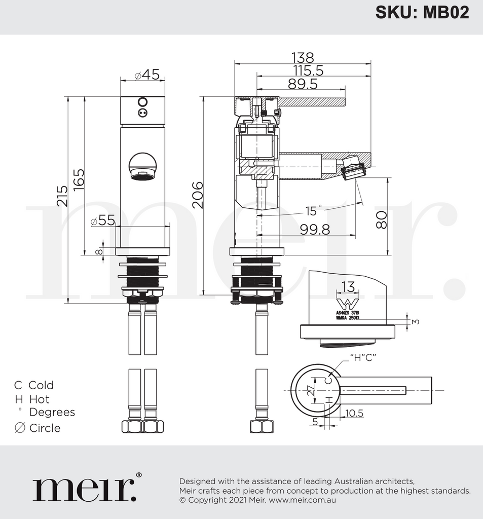 Meir Round Basin Mixer - Shadow