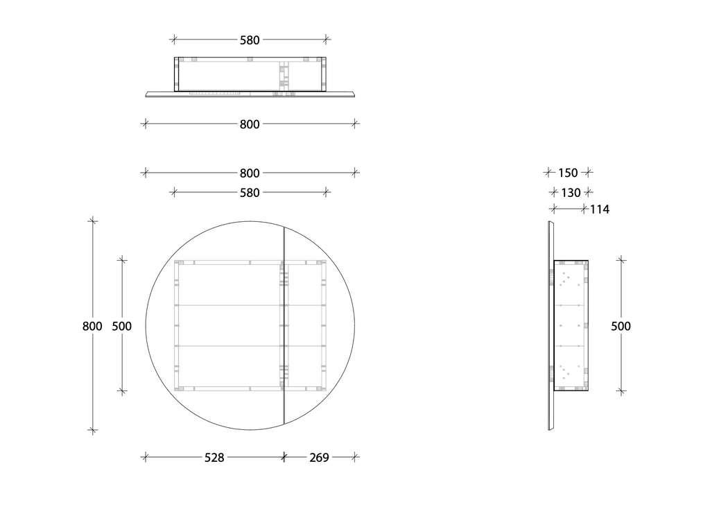 ADP Round Mirror Cabinet 800mm