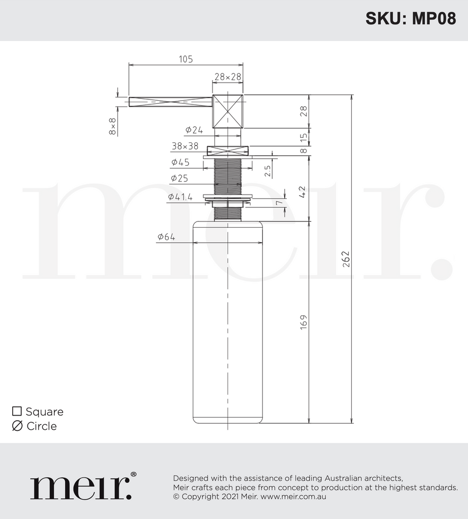 Meir Square Soap Dispenser - Matte Black