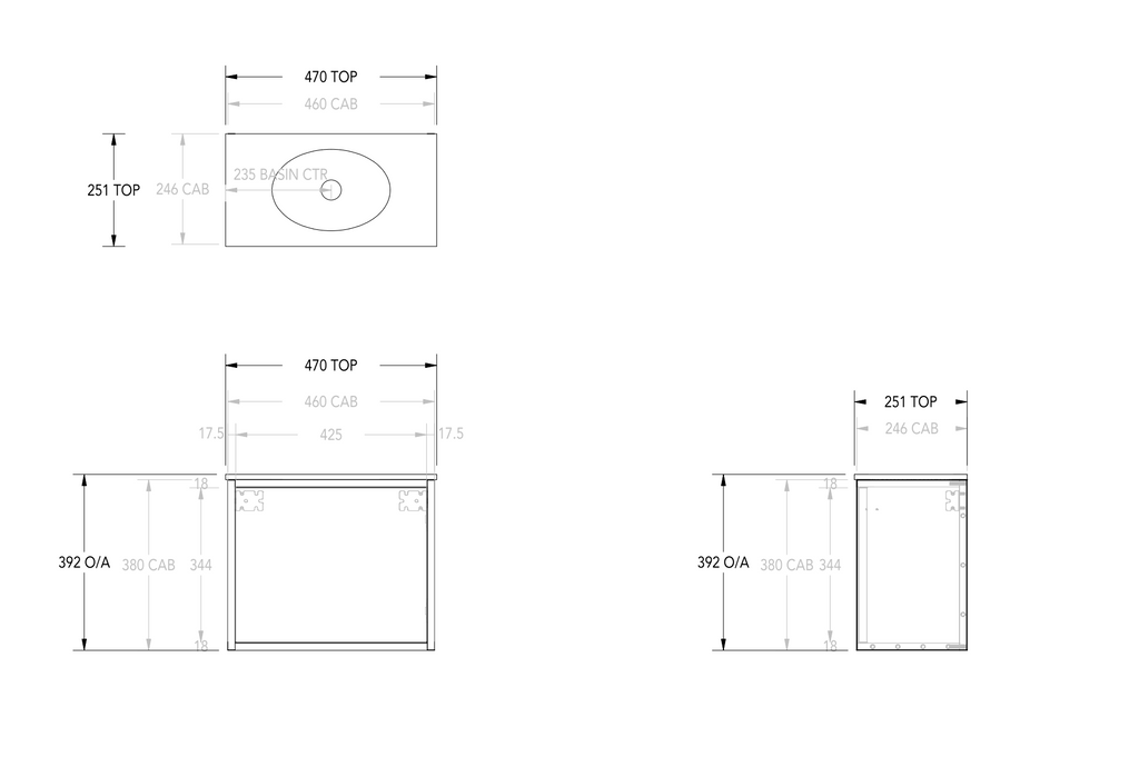 ADP Clifton Mini Wall Hung Vanity