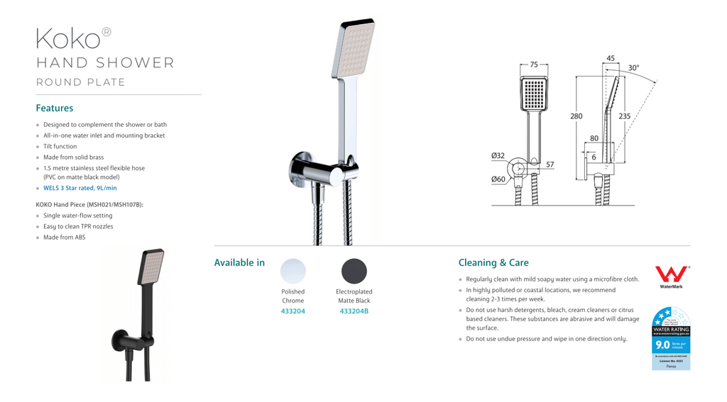 Fienza Koko Hand Shower - Chrome